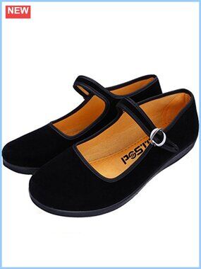 Mary Jane Ballet Flats for Women Velvet Round Toe Slip On Shoes